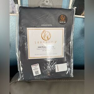 Solid Premium Black Curtain Panel - 2-Pack